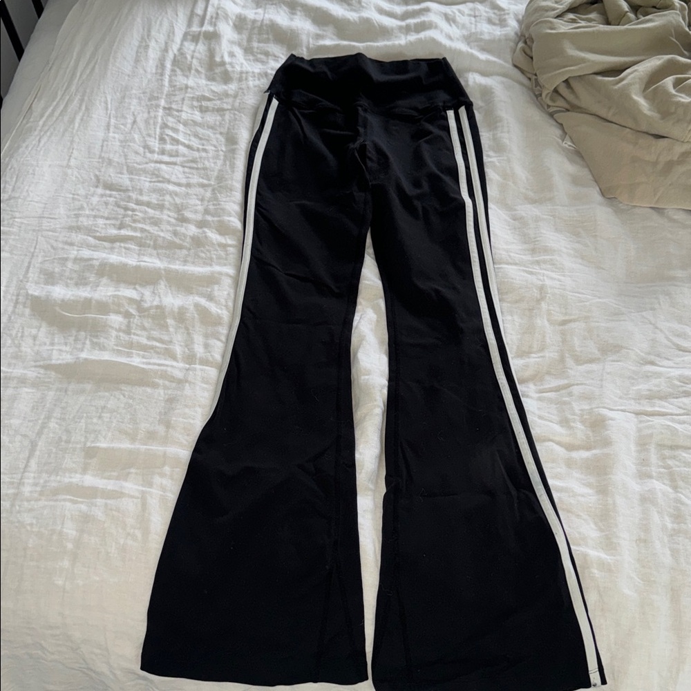 Splits59 Black Track Pants with White Stripes